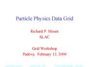 Particle Physics Data Grid