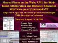 Shared Places on the Web: XML for Web-based collaboration and Distance Education http://www.gca.org/conf/xmldev99/ http://www.npac.syr.edu/users/gcf/montrealxmlaug99 XML Developers Conference Montreal August 19-20 1999 PowerPoint PPT Presentation