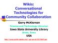 Wikis: Conversational Technologies for Community Collaboration PowerPoint PPT Presentation