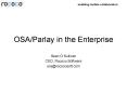 OSAParlay in the Enterprise PowerPoint PPT Presentation