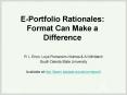 EPortfolio Rationales: Format Can Make a Difference PowerPoint PPT Presentation