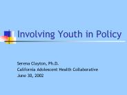 Involving Youth in Policy