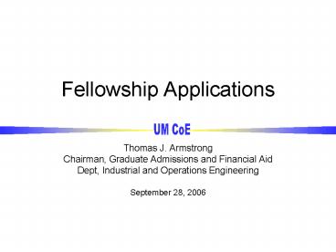 Fellowship Applications