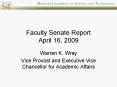 Faculty Senate Report April 16, 2009 PowerPoint PPT Presentation