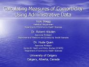 Calculating Measures of Comorbidity Using Administrative Data