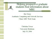 Helping prospective graduate students find information about MSU