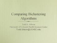 Comparing Biclustering Algorithms