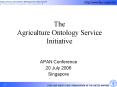 The Agriculture Ontology Service Initiative PowerPoint PPT Presentation