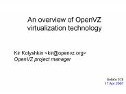 An overview of OpenVZ