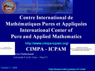 Centre International de Math