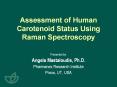Assessment of Human Carotenoid Status Using Raman Spectroscopy PowerPoint PPT Presentation