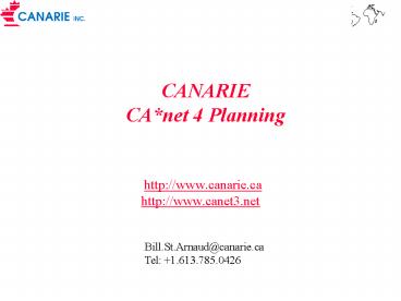 CANARIE CA*net 4 Planning