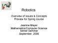 Robotics PowerPoint PPT Presentation