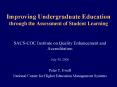 Improving Undergraduate Education through the Assessment of Student Learning PowerPoint PPT Presentation