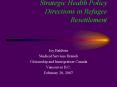 Strategic Health Policy Directions in Refugee Resettlement PowerPoint PPT Presentation