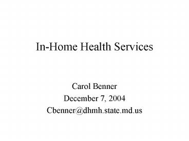 InHome Health Services