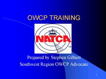 OWCP TRAINING