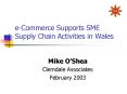 eCommerce Supports SME Supply Chain Activities in Wales PowerPoint PPT Presentation