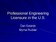 Professional Engineering Licensure in the U.S. PowerPoint PPT Presentation