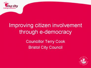 Improving citizen involvement through edemocracy