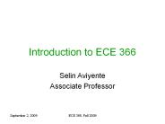 Introduction to ECE 366