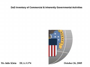 DoD Inventory of Commercial and Inherently Governmental Activities