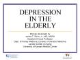 DEPRESSION IN THE ELDERLY PowerPoint PPT Presentation