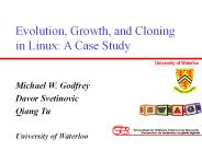 Evolution, Growth, and Cloning in Linux: A Case Study