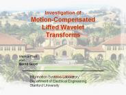 Investigation of MotionCompensated Lifted Wavelet Transforms