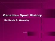 Canadian Sport History