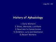 History of Aphasiology