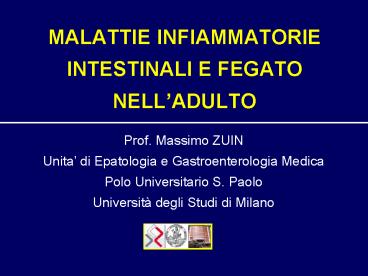 MALATTIE INFIAMMATORIE INTESTINALI E FEGATO NELLADULTO
