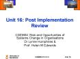 Unit 16: Post Implementation Review PowerPoint PPT Presentation