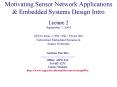 Motivating Sensor Network Applications PowerPoint PPT Presentation