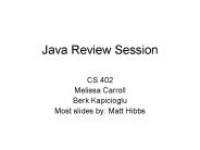 Java Review Session