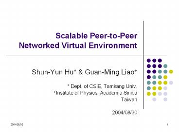 Scalable Peer-to-Peer Networked Virtual Environment