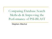 Comparing Database Search Methods