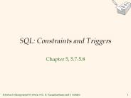 SQL: Constraints and Triggers