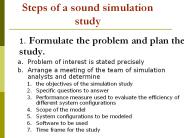 Steps of a sound simulation study