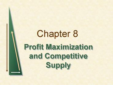 Profit Maximization and Competitive Supply