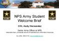 NPS Army Student Welcome Brief PowerPoint PPT Presentation