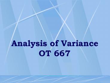 Evidence based practitioners ANOVA