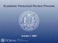 Academic Personnel Review Process PowerPoint PPT Presentation