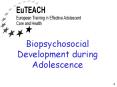 Biopsychosocial Development during Adolescence PowerPoint PPT Presentation