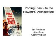 Porting Plan 9 to the PowerPC Architecture