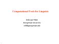 Computational%20Tools%20for%20Linguists PowerPoint PPT Presentation