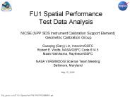 FU1 Spatial Performance Test Data Analysis