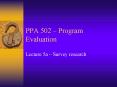 PPA 502 Program Evaluation PowerPoint PPT Presentation