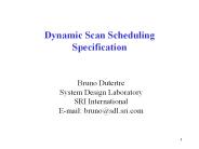 Dynamic Scan Scheduling Specification