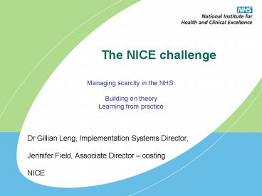 The NICE challenge